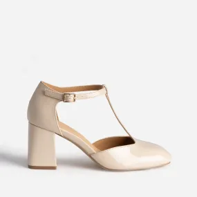 Babies salomé beige vernie à talon - Escarpins Femme | ERAM
