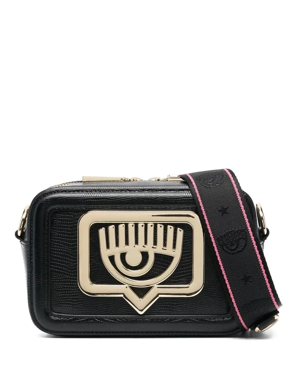 Bolso Bandolera Chiara Ferragni con Logo Negro Mujer 19 x 12 x 8