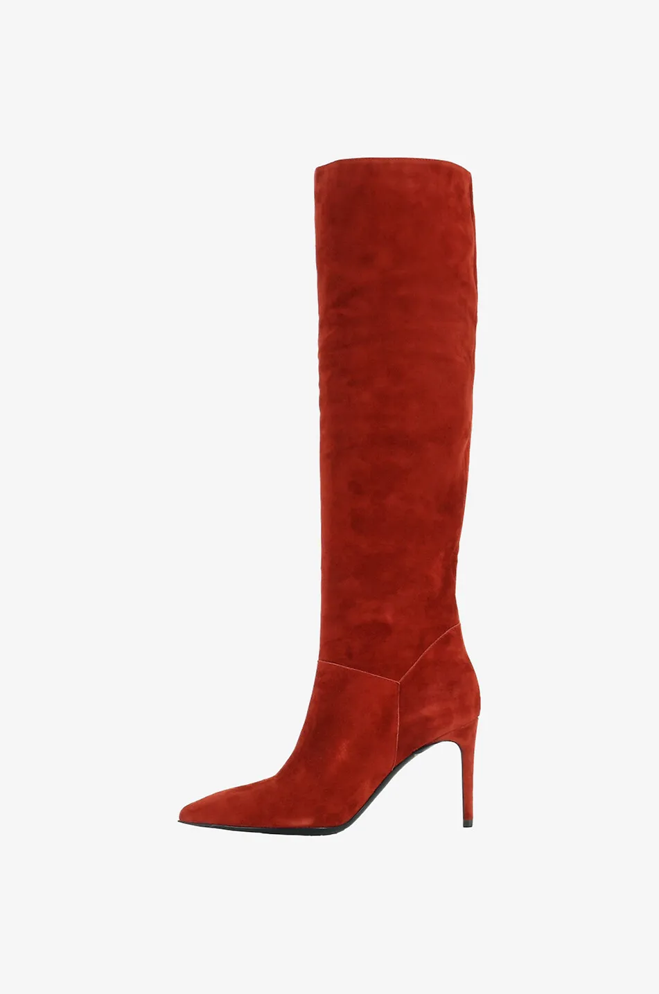 Bottes à talon aiguille et bout pointu en daim