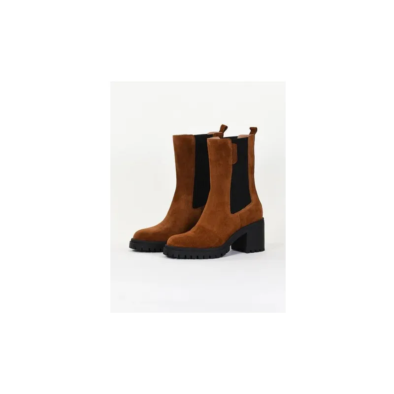 Bottines talon Emilie Karston ALIZE cognac