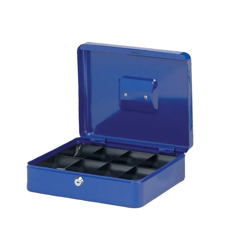 Caisse à monnaie - 30 x 24,5 x 9 cm - métal bleu
