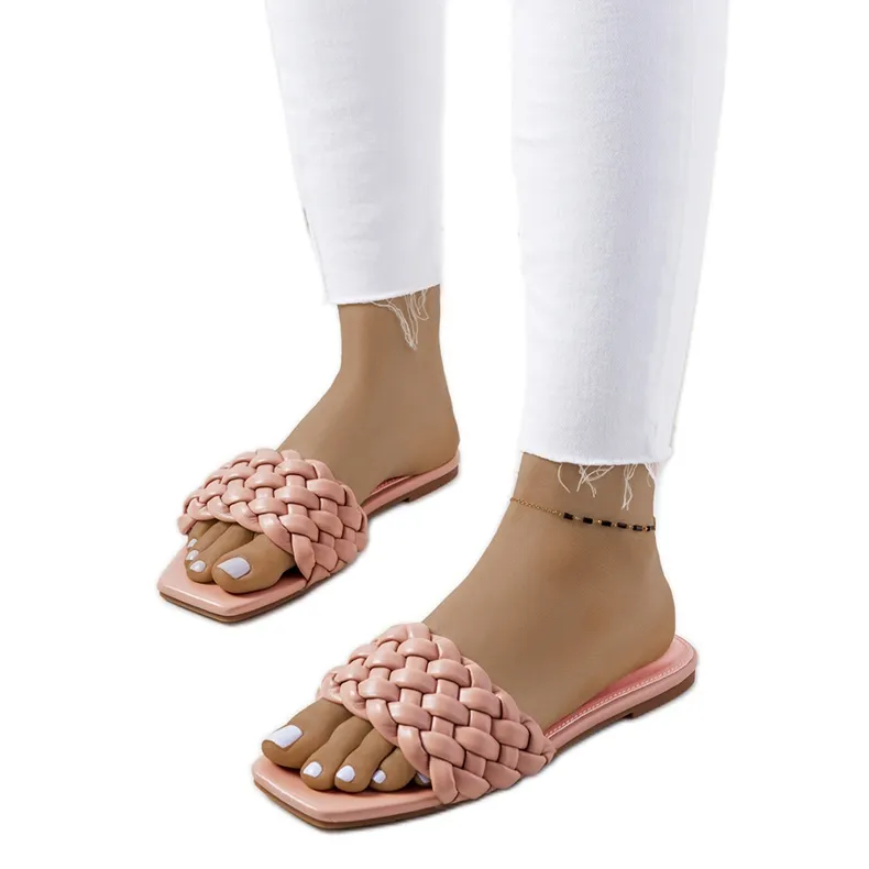 Chaussons roses à talon plat D'Adda