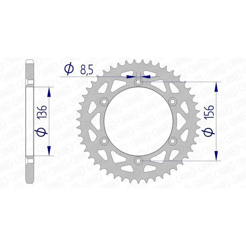 Couronne AFAM 50 dents alu ultra-light pas 520 type 15206N