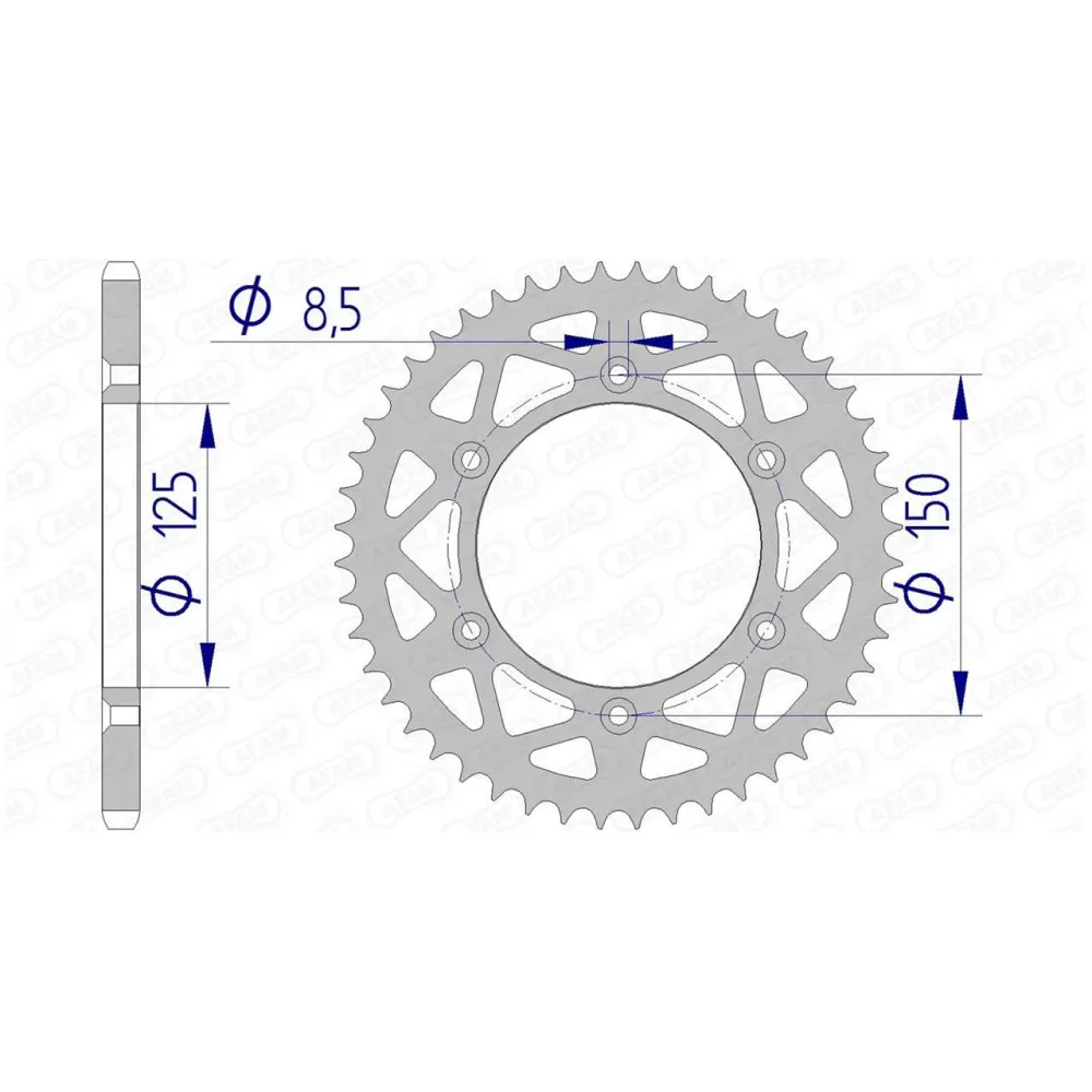 Couronne AFAM  alu pas 520 type 72304N