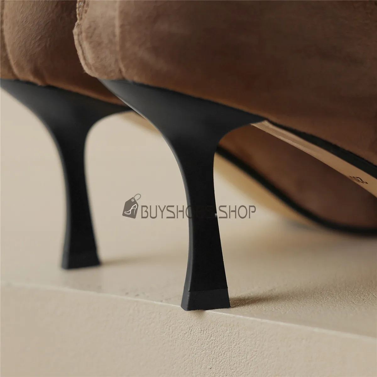 Cuir Femme 2023 Talon Aiguille Chaussette Bottine À Talon Fourrees Casual Business Casual