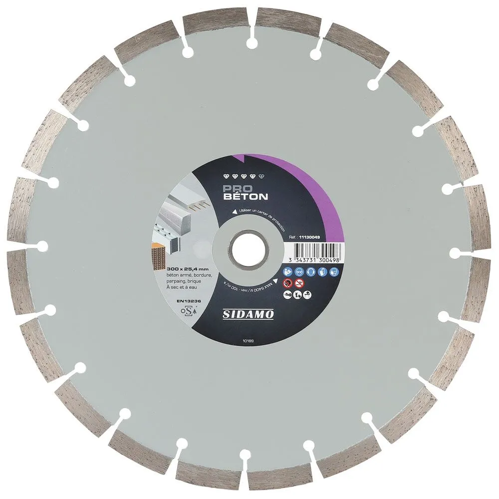 Disque Diamant Pro Beton D300 x 25,4 x h12 - 11130049 - Sidamo