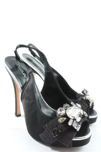 Dsquared2 Sandales à talon haut noir élégant
