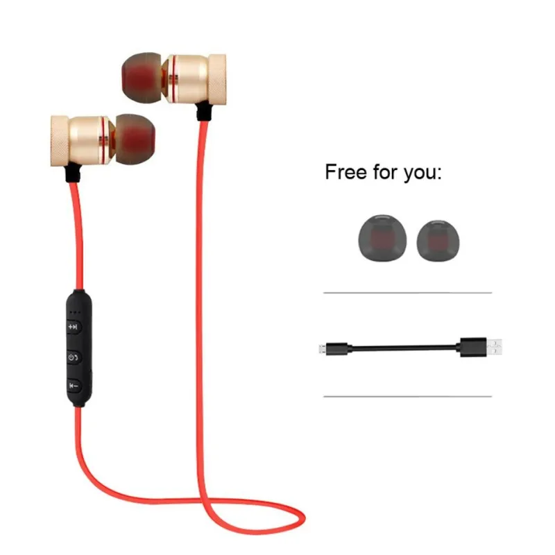 Ecouteurs Bluetooth Sans Fil Sport Avec Microphone Or
