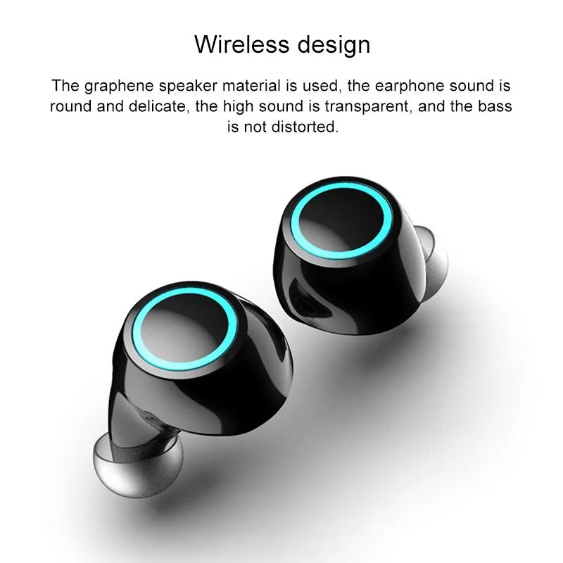 Ecouteurs Bluetooth Sans Fil Sport Rouge LED Indication