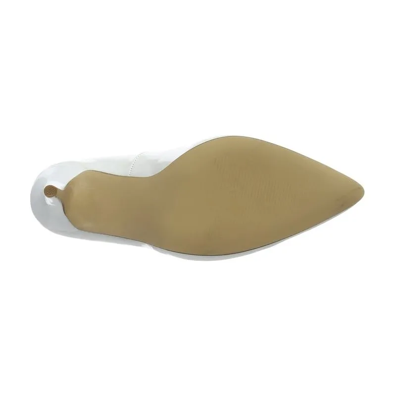 Escarpins blancs vernis talon fin