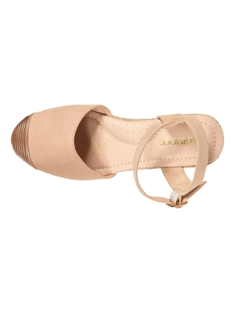 Espadrilles fermées Femme talon Nude - Beige