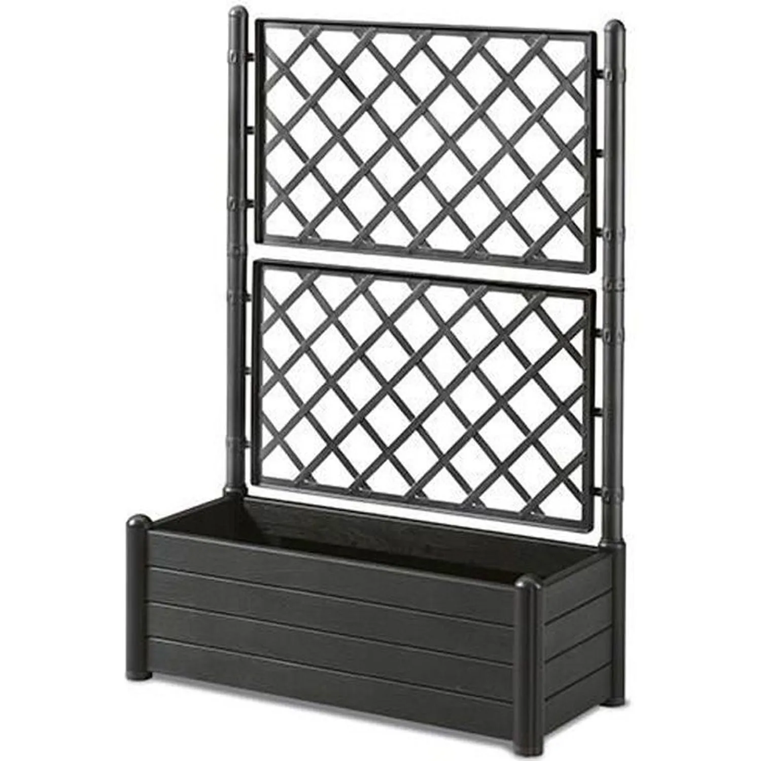 Jardiniere rectangulaire avec treillis - finition en bois - 100 x 43 x 