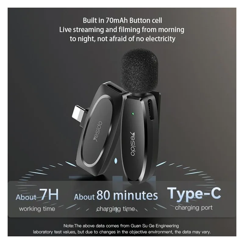 Microphone Sans Fil à Faible Latence Pour Enregistrement Pro