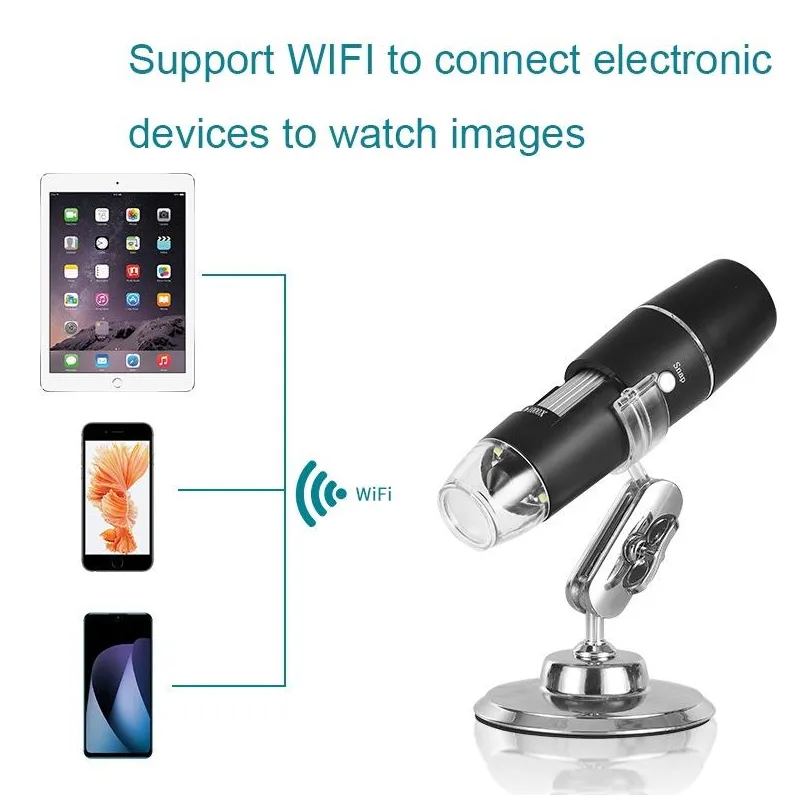 Microscope Portable LED Sans Fil 50X-1000X WiFi