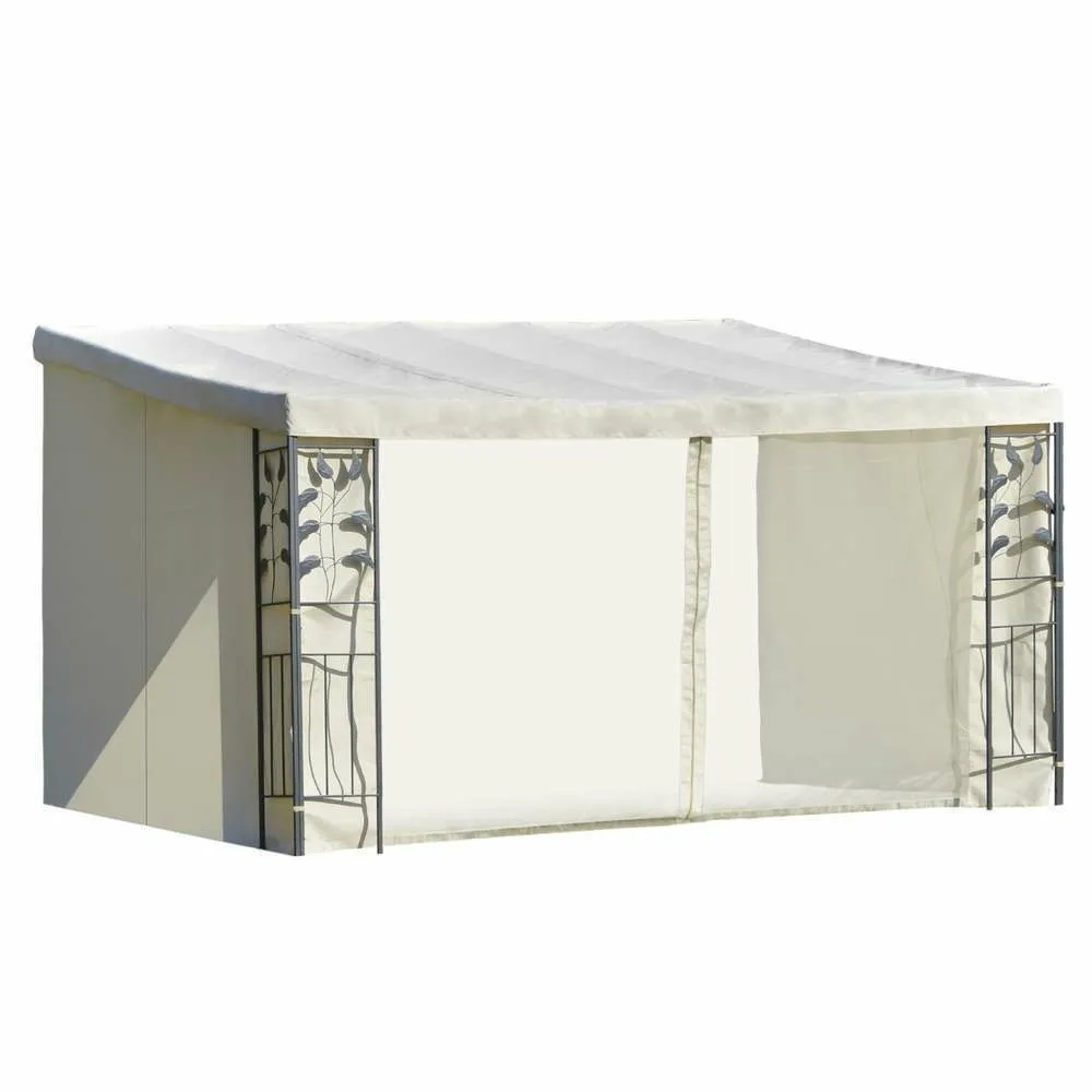 Pergola adossable + moustiquaires métal époxy - 4L x 3l x 2,7H m