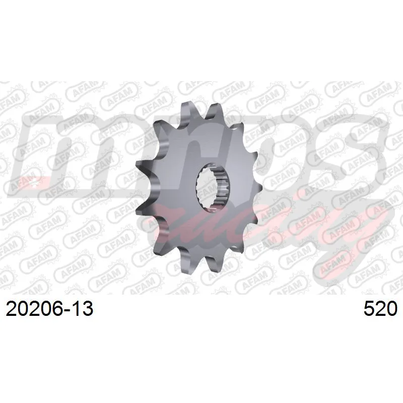 Pignon AFAM acier type 20206 pas 520 (13 dents)