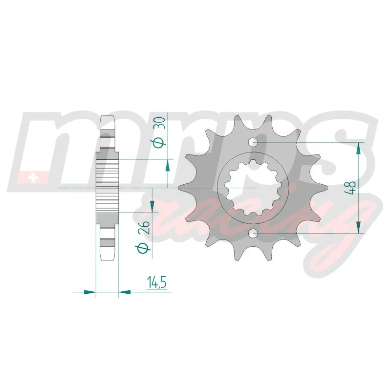 Pignon AFAM acier type 20602 pas 530 (16 dents)