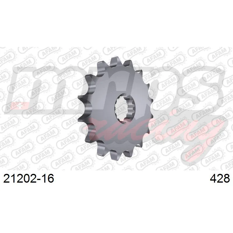 Pignon AFAM acier type 21202 pas 428 (16 dents)