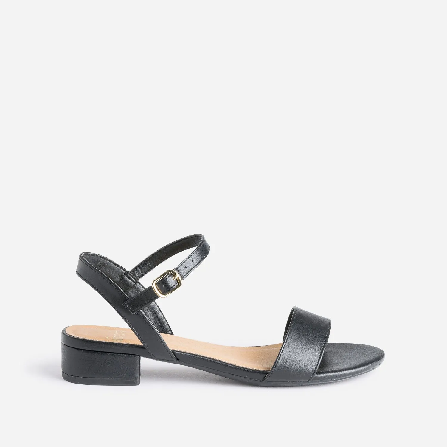 Sandale noire à petit talon - Sandales Femme | ERAM