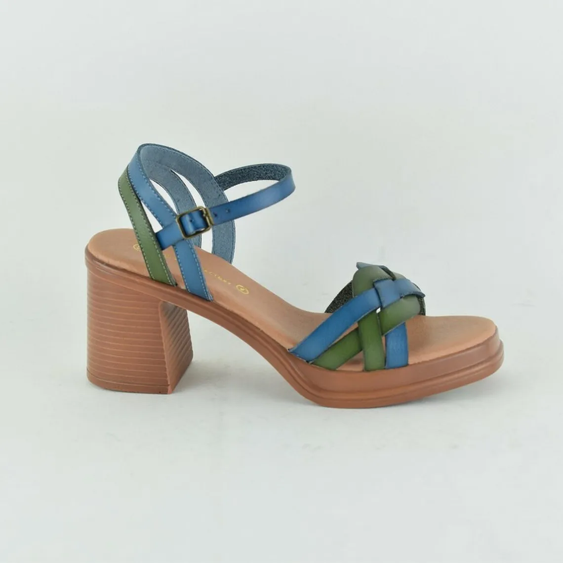 Sandales à talon femme vert | 3 Suisses