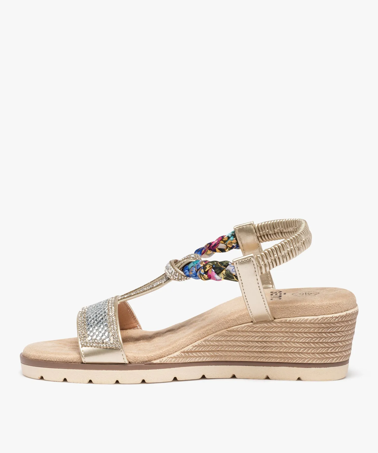 sandales femme compensees a strass gris sandales a talon