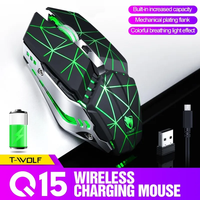 Souris Sans Fil Rechargeable 1600 DPI 6 Boutons Gaming